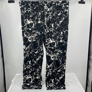 Calvin Klein black white marble print tapered pants Size 18W